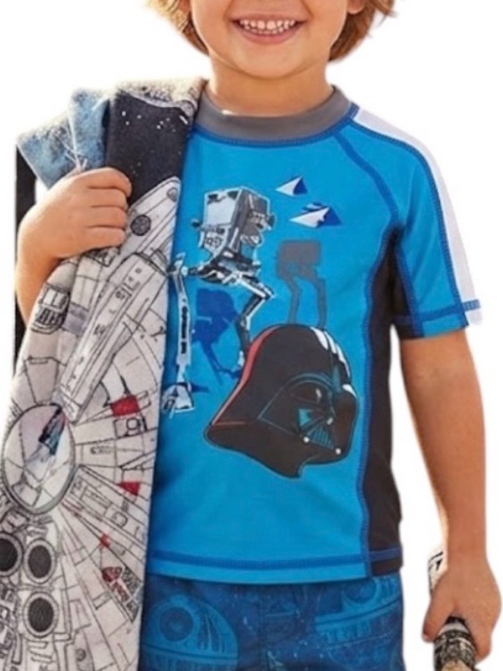 NWT DISNEY Resortwear Vacation Star Wars Darth Vader Blue Boys Rash Guard Age 3Y